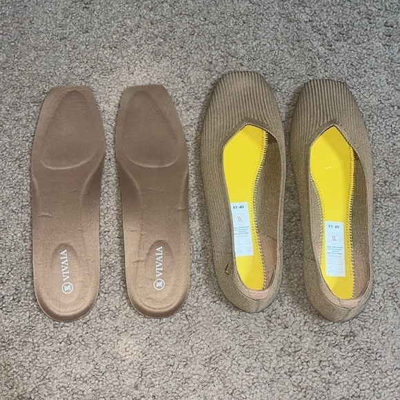 Vivaia Margot 2.0 Square-Toe V-Cut Flats Nutmeg 40 / 9 - Picture 9 of 11